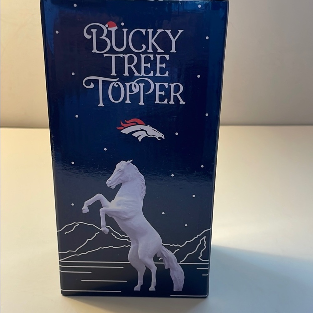 Denver Broncos Bucky Limited Edition Holiday Tree Topper Ornament - Picture 1 of 4